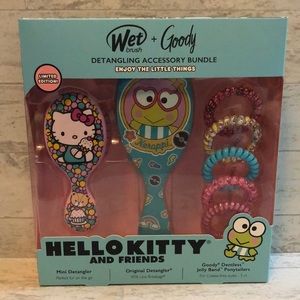 Hello Kitty Keroppi Sanrio Goody Wet Brush Limited Edition Detangler Gift Set